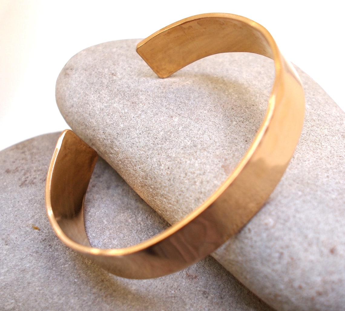 Simple Bronze Cuff Bronze Anniversary Gift Bronze Jewelry Etsy