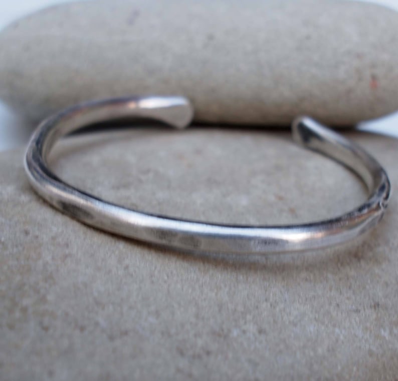 Kid/'s Silver Cuff Rustic Silver Bracelet Hammered Cuff Children/'s Jewelry