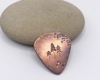 Copper Pine Tree Guitar Pick