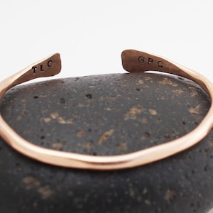 Bronze Mother's Bracelet, Hand Stamped Cuff with Initials, Bronze Anniversary image 1
