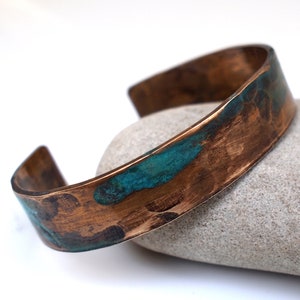 Men's Bronze Bracelet with Verdigris Patina, 8th or 19th Anniversary Gift for Him image 6