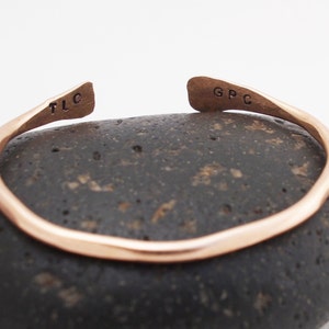 Bronze Mother's Bracelet, Hand Stamped Cuff with Initials, Bronze Anniversary image 5