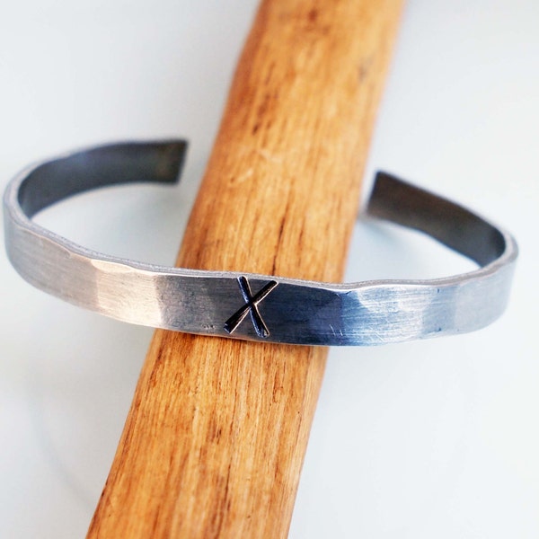 Roman Numeral Cuff, X Bracelet 10th Anniversary Gift,Kiss Bracelet