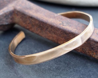 Men's Hammered Bronze Bracelet, 8th Anniversary Gift, Men's Bronze Cuff