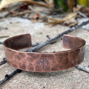 Compass Bracelet, You Are My True North Cuff, Copper Anniversary Gift image 9