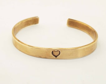 Bronze Anniversary Bracelet, Heart Bracelet, Valentine's Gift, 8th Anniversary Gift