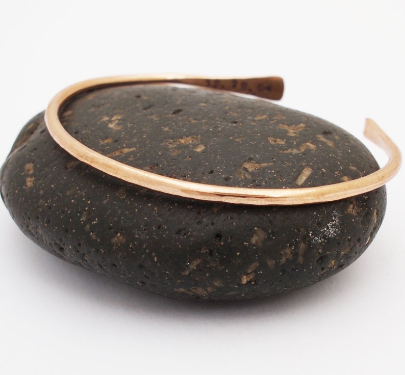 Bronze Mother's Bracelet, Hand Stamped Cuff with Initials, Bronze Anniversary image 3