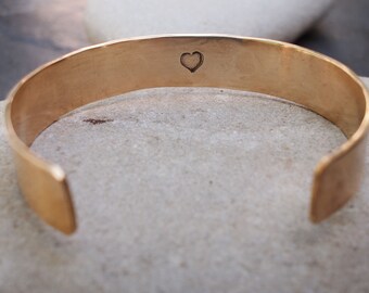 Bronze Anniversary Bracelet with Secret Heart, Love Jewelry