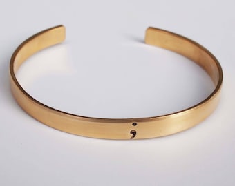 Bracelet point-virgule, Bijoux d’autonomisation, Brassard en bronze, Bijoux unisexes