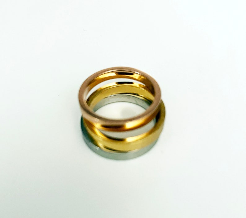 Stacking Rings, Mix and Match, Rose Gold, Gold and Silver Ring Bands image 4
