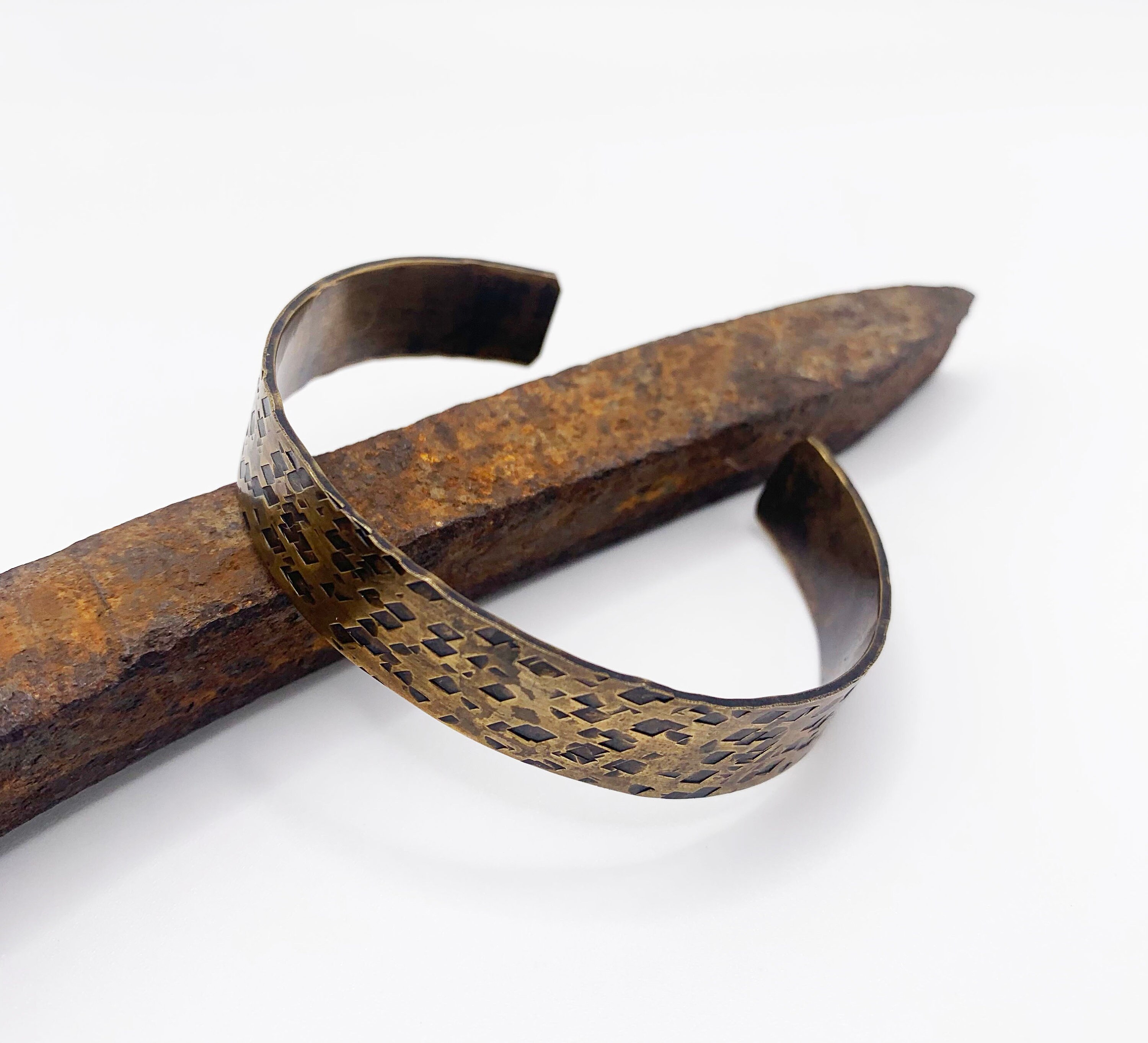 Women's Distressed Bronze Bracelet 8th or 19th Etsy UK