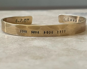 Bronze Jubiläum Armspange: Personalisiertes Armband für das 8. oder 19. Jahr