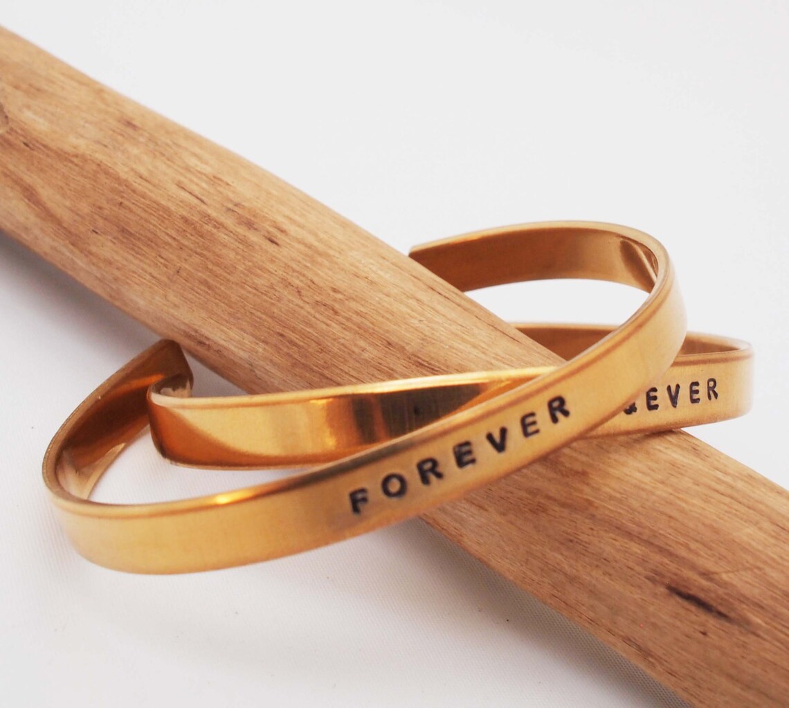 Bronze Anniversary Bracelets Forever and Ever Personalized Etsy