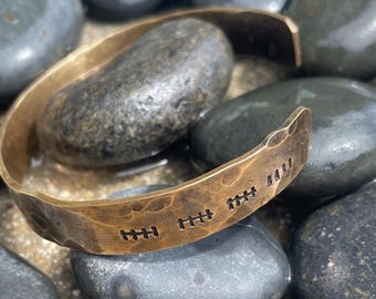 Personalized Bronze Anniversary Bracelet: Hand-Stamped Tally Mark Cuff