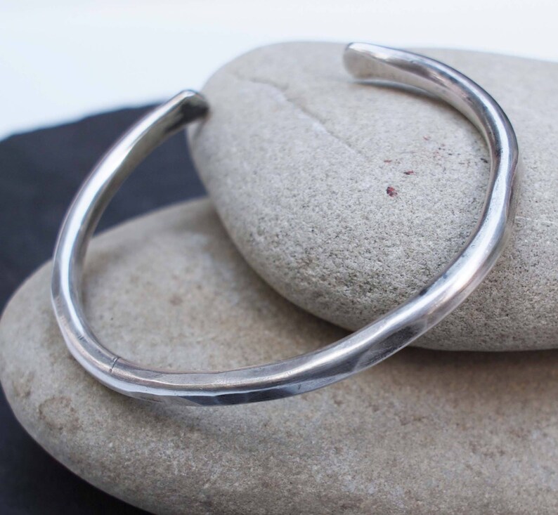 Kid/'s Silver Cuff Rustic Silver Bracelet Hammered Cuff Children/'s Jewelry