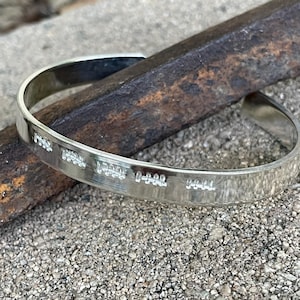 Silver Anniversary Bracelet, for Women, Tally Mark Bracelet,Sterling Silver Cuff, 25th Anniversary Gift ,Personalized Bracelet