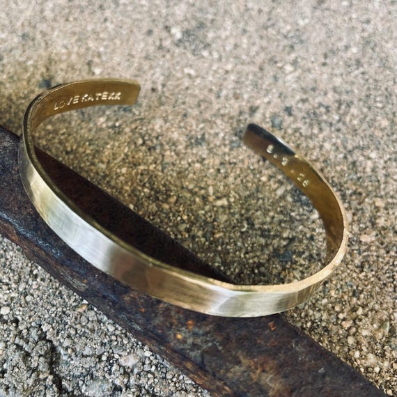 Men's Hammered Bronze Bracelet, 8th Anniversary Gift, Men's