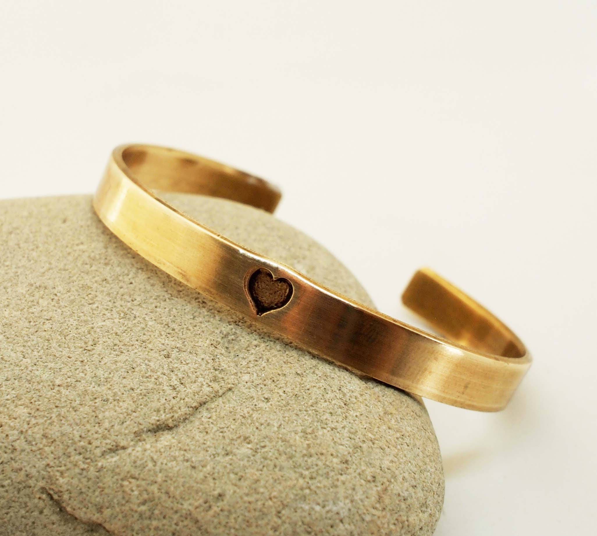 Bronze Anniversary Bracelet Heart Bracelet Valentine's Etsy