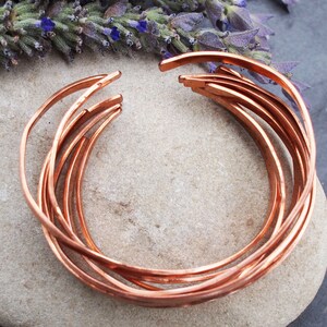 Copper Stacking Bangles, Thin Stacking Bracelets, Boho Bangles, Copper Anniversary Gift image 10