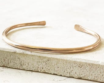Delicate Bronze Stacking Bangle: 8th or 19th Anniversary Gift