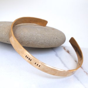 Bronze Tally Mark Bracelet, 8th or 19th Anniversary Gift for Her, Hatch Mark Cuff, 8 Years and Counting image 6