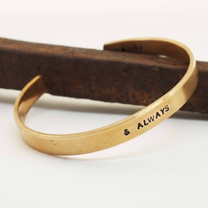 Mannen Bronzen Verjaardag Armband, gepersonaliseerde verjaardag gift, en altijd bronzen manchet