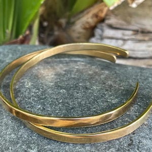Hammered Bronze Cuff Bracelet: 8th Anniversary Boho Bangle