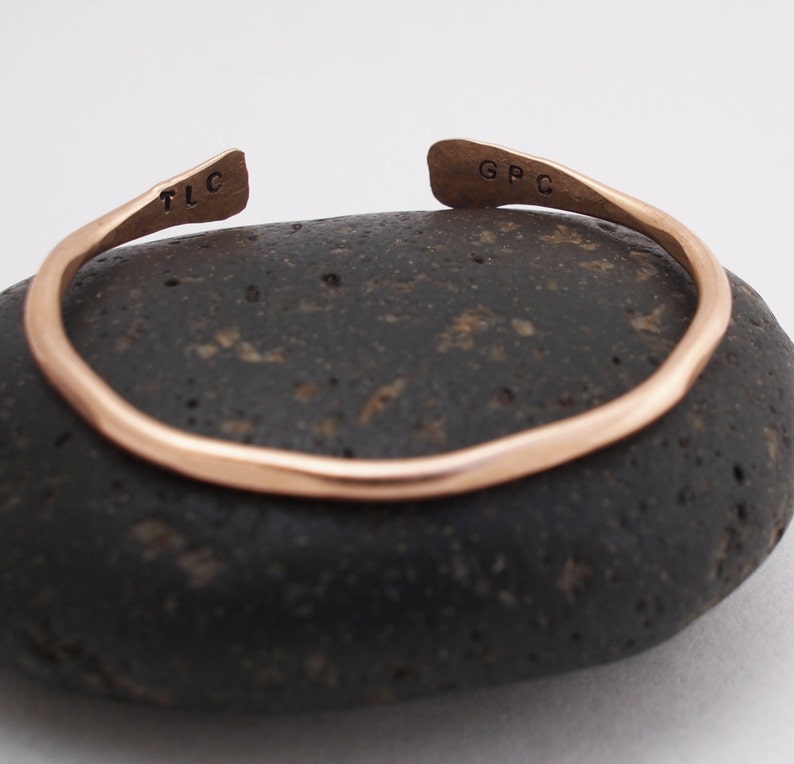 Bronze Bracelet 8th Anniversary Gift, Personalized Anniversary Cuff, 19th Anniversary Present image 2