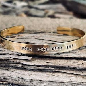 8th Anniversary Gift for Husband,19th Anniversary Gift for Him, Tally Marks Cuff, Bronze Anniversary Gift for Partner,Rustic Bronze Bracelet