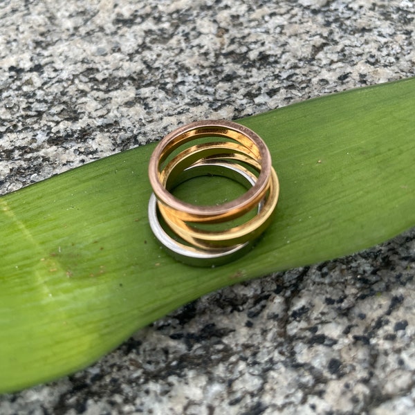 Mixed Metal Ring - Etsy