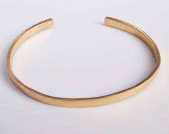 Bronze Anniversary Bracelet, 8th or 19th Anniversary Gift, Gold Cuff