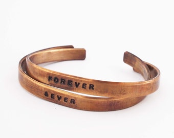 Forever & Ever Bronze Anniversary Bracelets, 8 Year Anniversary Gift