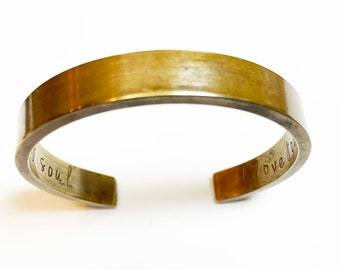 Je t'aime de toute la folie dans mon âme, bracelet en bronze pour homme, bracelet en bronze massif, cadeau d'anniversaire de bronze