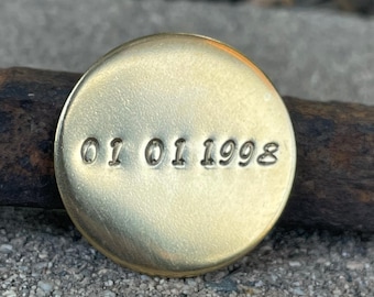 Hand Stamped Bronze Sobriety Token: Custom Recovery Milestone Medallion