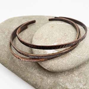 Copper Twig Bracelets, Thin Stacking Bracelets, Boho Bangles, Copper Anniversary Gift, 22nd Year, 7th Anniversary image 7