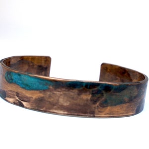 Men's Bronze Bracelet with Verdigris Patina, 8th or 19th Anniversary Gift for Him image 2