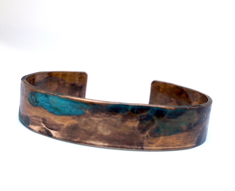 Men's Bronze Bracelet with Verdigris Patina, 8th or 19th Anniversary Gift for Him image 2