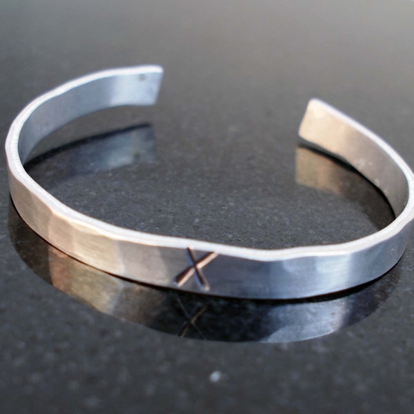 Aluminium herenarmband, manchet met Romeinse cijfers, X-armband, sieraden voor 10e verjaardag