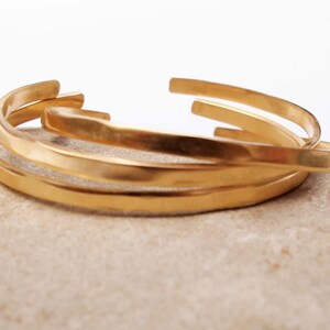 Bronze Anniversary Bracelet, 8th or 19th Anniversary Gift, Gold Cuff image 4