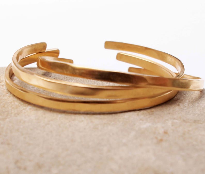 Bronze Anniversary Bracelet, 8th or 19th Anniversary Gift, Gold Cuff image 4