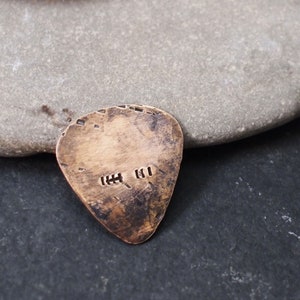 Bronze Guitar Pick, 8 Year Gift , Bronze Anniversary Gift, 8th or 19th Anniversary, Distressed Metal Pick image 5