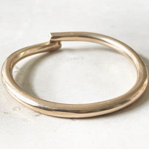 Thick Bronze Overlap Bangle: Rustic Bronze Bracelet