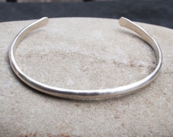 Ladies Silver Cuff, Hammered Cuff, Rustic Silver Bracelet, Silver Anniversary Gift