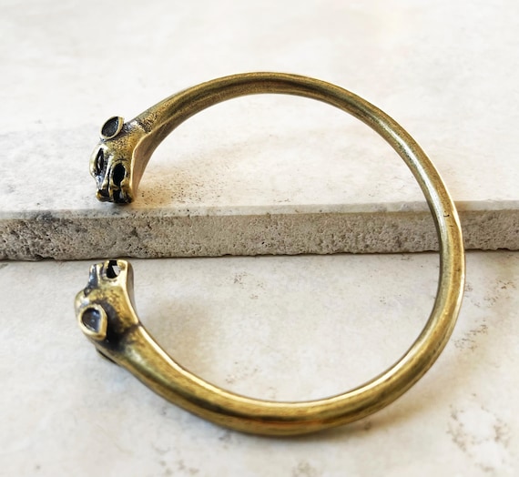Solid Brass Leopard Head Cuff: Unisex Jungle Cat Bracelet - Etsy