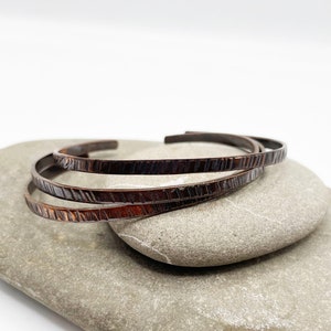 Copper Twig Bracelets, Thin Stacking Bracelets, Boho Bangles, Copper Anniversary Gift, 22nd Year, 7th Anniversary image 5
