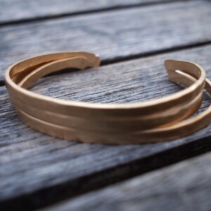 Bronze Anniversary Bracelet, 8th or 19th Anniversary Gift, Gold Cuff image 2