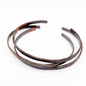 Copper Twig Bracelets, Thin Stacking Bracelets, Boho Bangles, Copper Anniversary Gift, 22nd Year, 7th Anniversary image 4