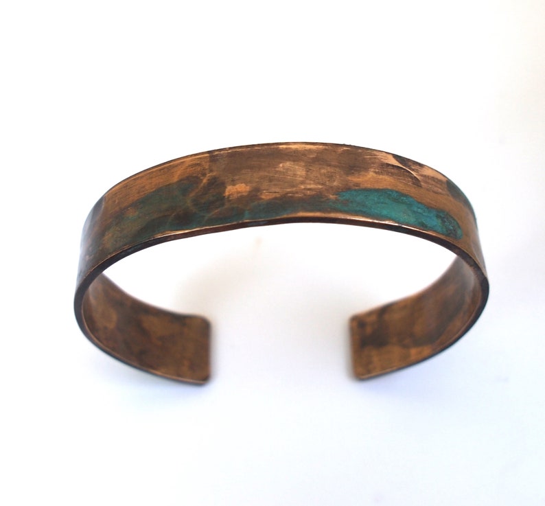 Men's Bronze Bracelet with Verdigris Patina, 8th or 19th Anniversary Gift for Him image 5