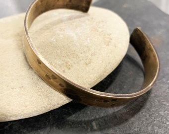 Hand Forged Bronze Anniversary Bracelet: Personalized Date Cuff