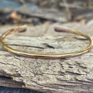 Bronze Bracelet 8th Anniversary Gift, Personalized Anniversary Cuff, 19th Anniversary Present, Unique Bronze Gift for Wife
